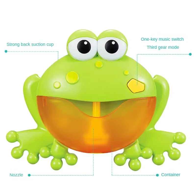 Kids Frog Bubble Machine Music Bath Toy