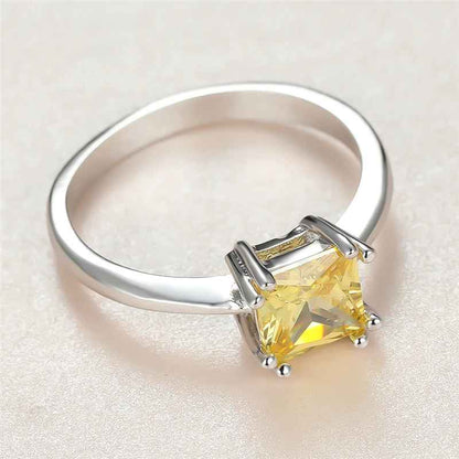 Elegant Simple Yellow Crystal Ring