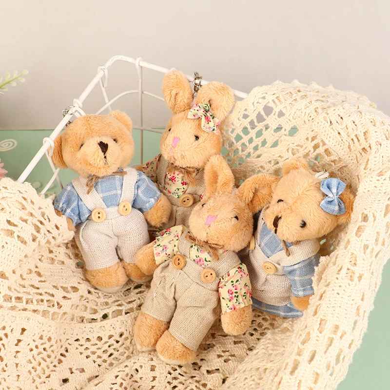 Cute Clothes Bear & Rabbit Plush Toy Keychain