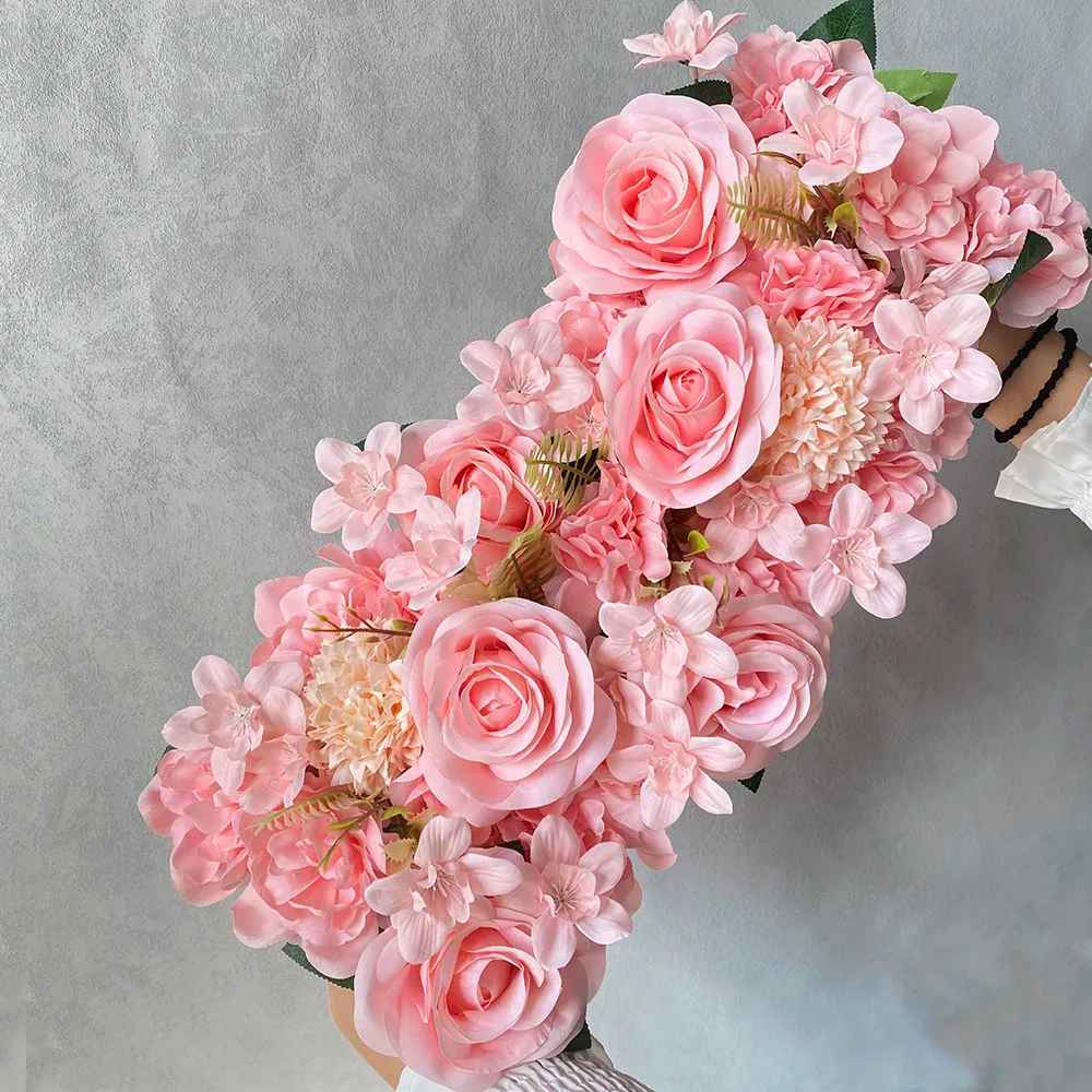 Luxury Floral Wedding Artificial Flower Runner - Elegant Wedding Decoration for Ceremony and Reception