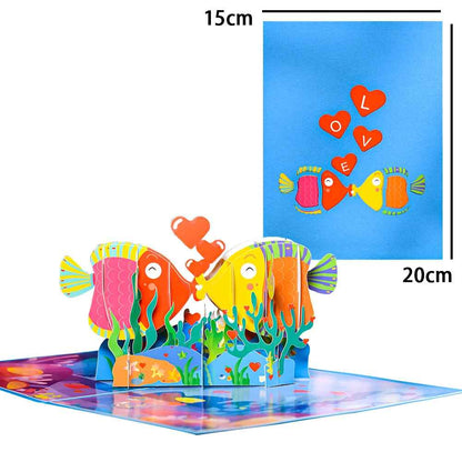 Romantic 3D Pop-Up Greeting Card with Envelope