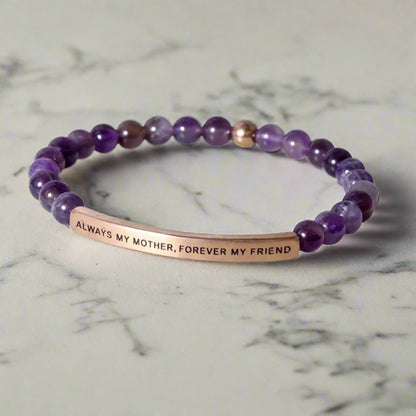 1pc 20cm To My Mom Forever Natural Stone Beaded Bracelet