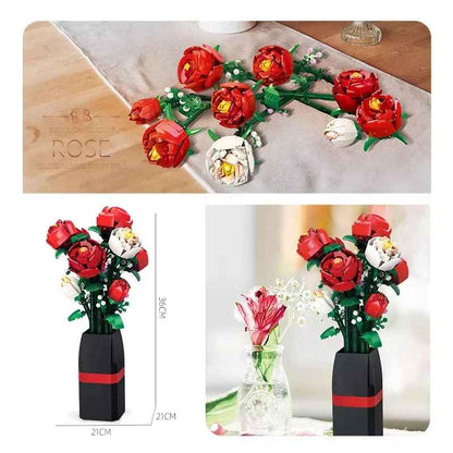 Artificial Rose Bouquet Building Blocks