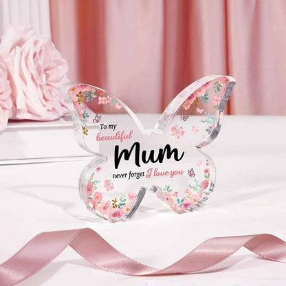 Message to Mom Butterfly-shaped Acrylic Plaque Gift Decor