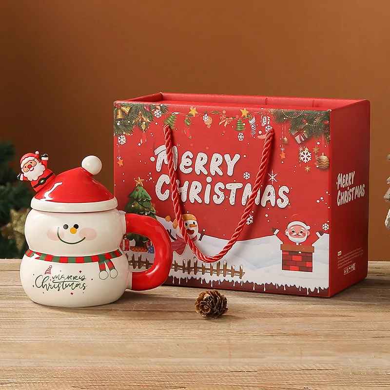 400ml Cute Cartoon Christmas Mug with Gift Bag