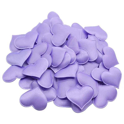 100Pcs 35mm Romantic Sponge Satin Fabric Heart Petals – Wedding Confetti, Table & Bed Decor, Valentine’s Day Decoration