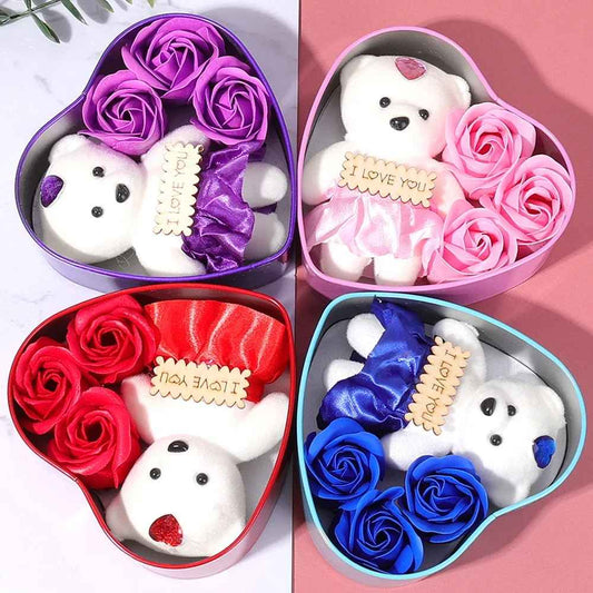 I Love You Bear with Artificial Rose Gift Box