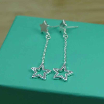 Star and Heart Sterling Silver Stud Earrings