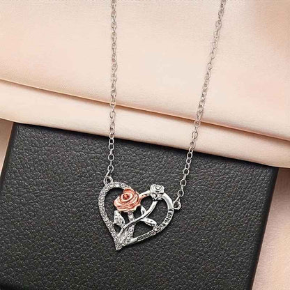 I Love You Forever Pendant Necklace with Rose Gift Box