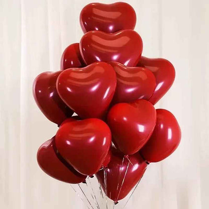 50/10pcs 10-inch Red Heart Inflatable Latex Balloons