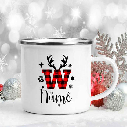 360mL Personalized Christmas Enamel Name Mug