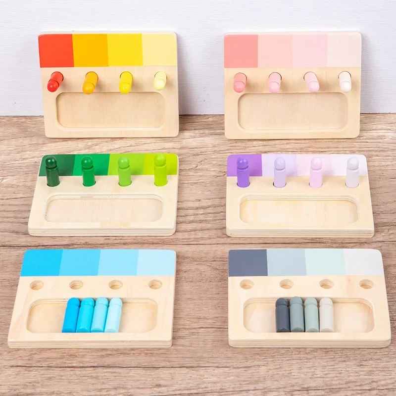 1 Set Wooden Montessori Color Insert Board Toy