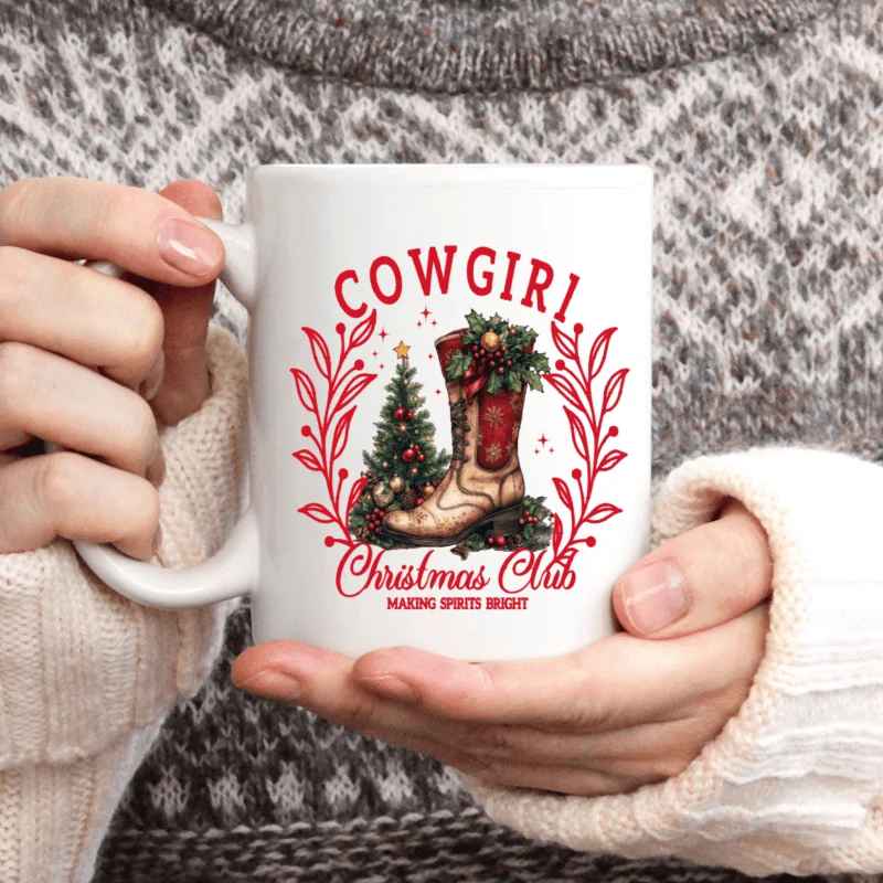 1pc 320ml Cowgirl Christmas Club Ceramic Mug