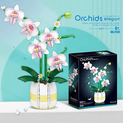 Orchids Flower Bouquet Building Blocks