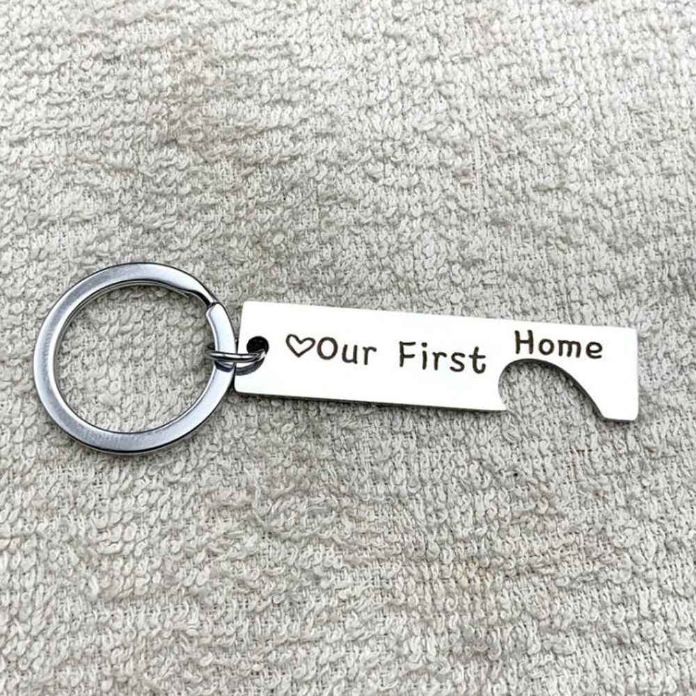 2Pcs Our First Home Couple Keychain