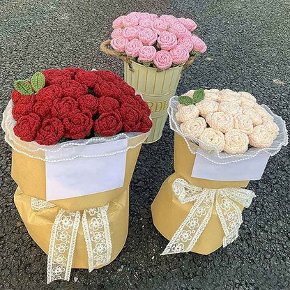 Artificial Knitted Flower Rose Bouquet