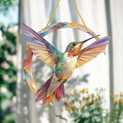 Acrylic Hummingbird Pendant for Home Entrance