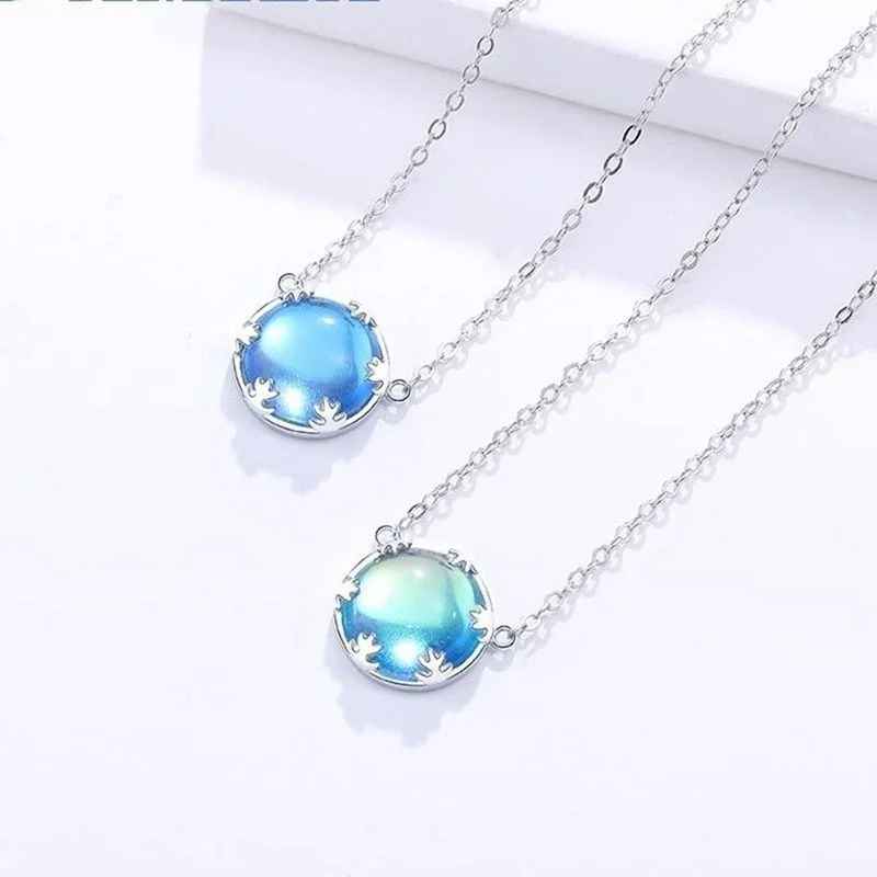 Aurora Gem Opal Pendant Necklace