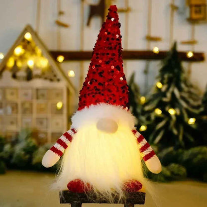 Glowing Knitted Gnome Plush Doll with LED Night Light