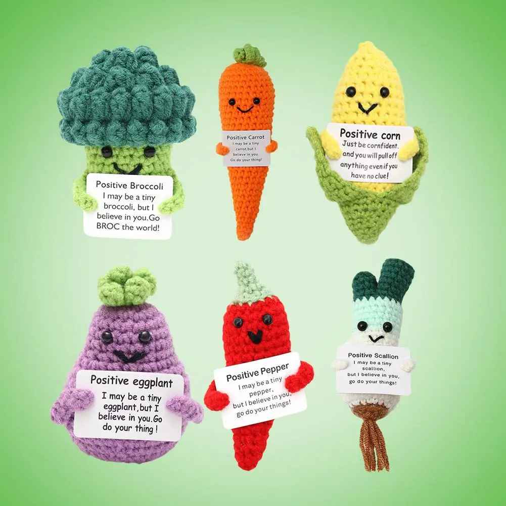 Cute Crochet Emotional Support Positive Vegetable Doll