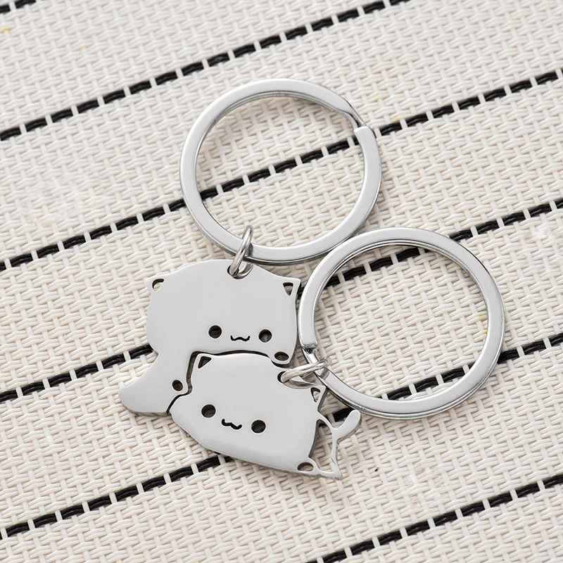 2 Cute Cats Keychain