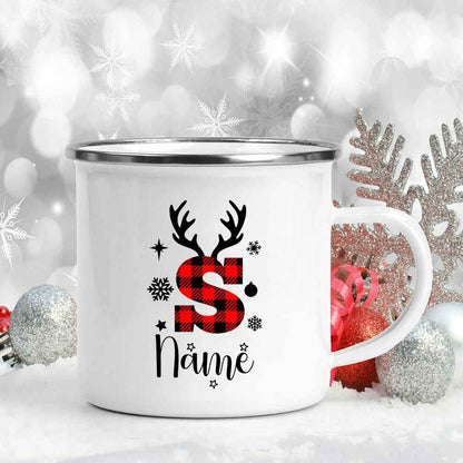 360mL Personalized Christmas Enamel Name Mug