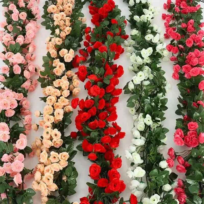 2.5m Artificial Silk Rose Flower Vine Wedding Garland