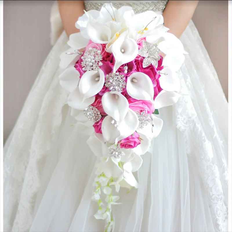 Wedding Bride Artificial Calla Lily Flower Bouquet