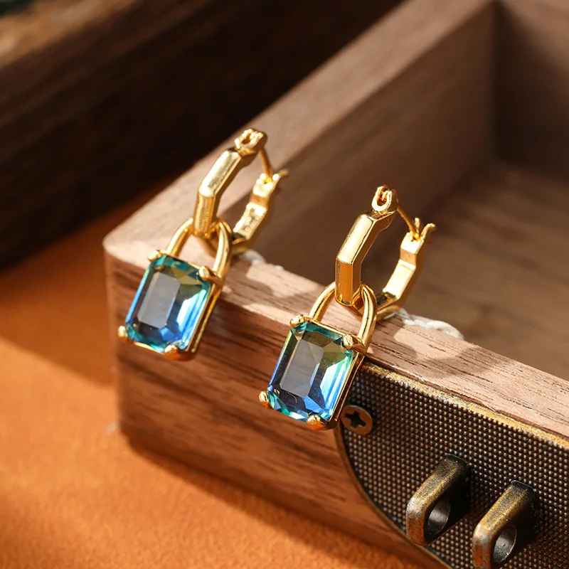 Geometric Two Tone Retro Earrings