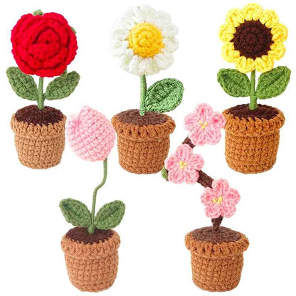 Cute Handcrafted Mini Crochet Potted Plant Decor