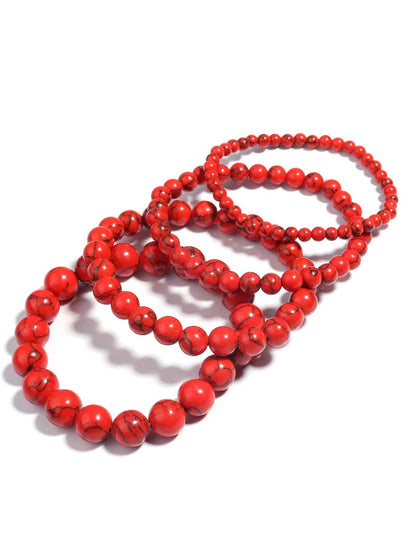 1pc Red Natural Stone Meditation Prayer Bracelet