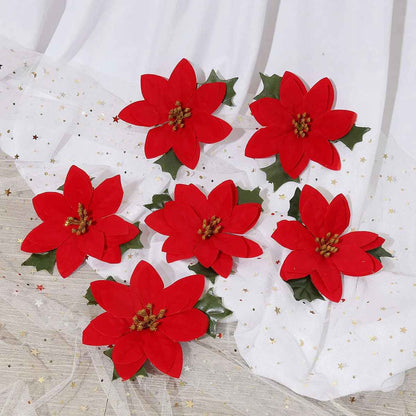 12cm Artificial Silk Poinsettia Red Flower