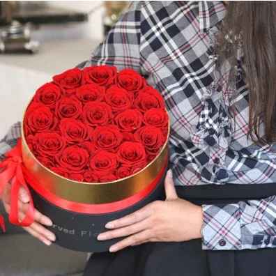 Eternal Artificial Rose Gift Box Bucket Bouquet