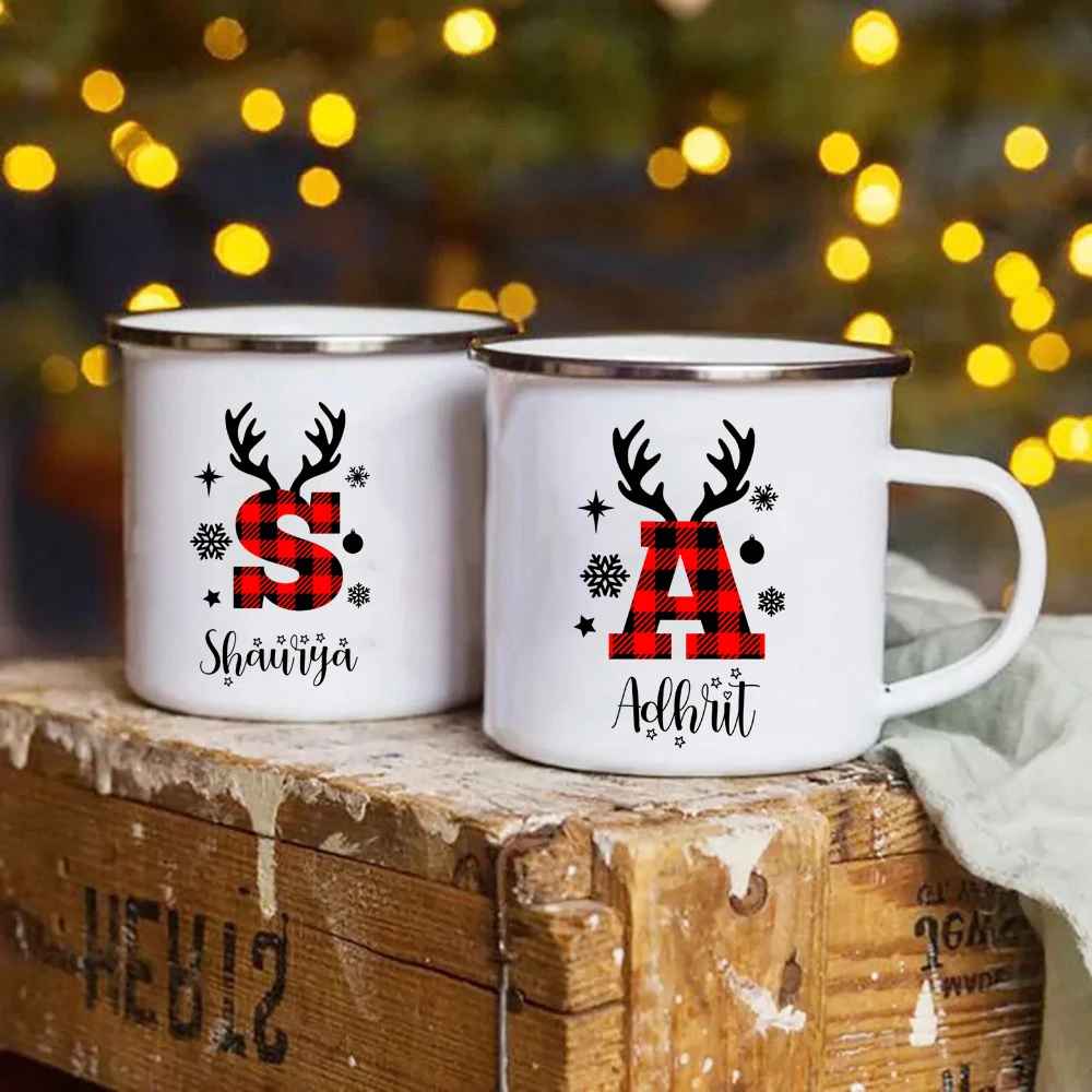 360mL Personalized Christmas Enamel Name Mug