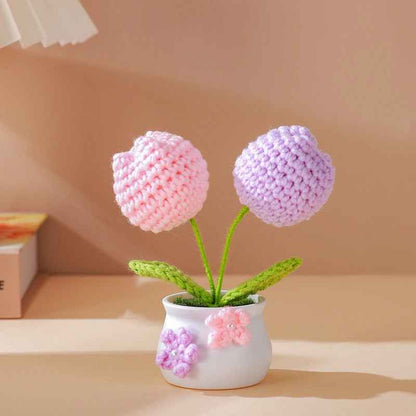 Artificial Crochet Potted Flowers