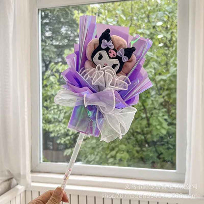 Cute Plush Doll Glowing Magic Wand Bouquet