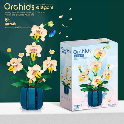 Orchids Flower Bouquet Building Blocks