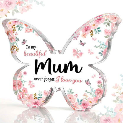 Message to Mom Butterfly-shaped Acrylic Plaque Gift Decor