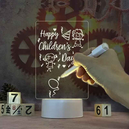 Creative LED Note and Doodle Board USB Night Light with Pen