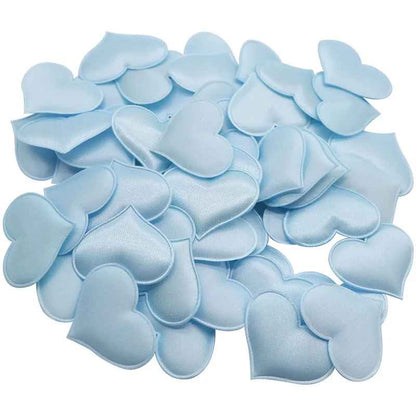 100Pcs 35mm Romantic Sponge Satin Fabric Heart Petals – Wedding Confetti, Table & Bed Decor, Valentine’s Day Decoration