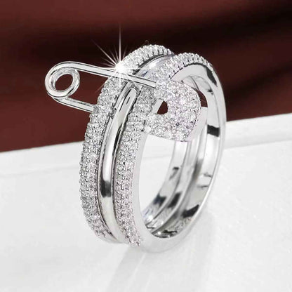 Three Layer Zircon Pin Ring