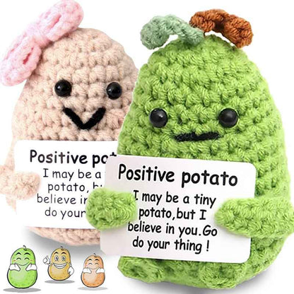 Cute Funny Emotional Support Positive Energy Potato Doll with Card