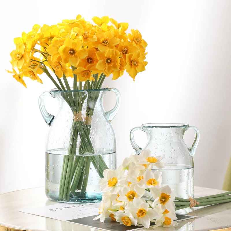 6Pcs White Artificial Narcissus Flower Bouquet