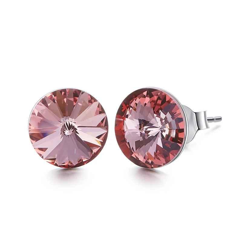 Simple Trendy Round Crystal Stud Earrings