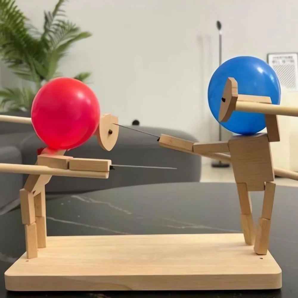 Two-Player Balloon Wooden Bamboo Man Battle Game