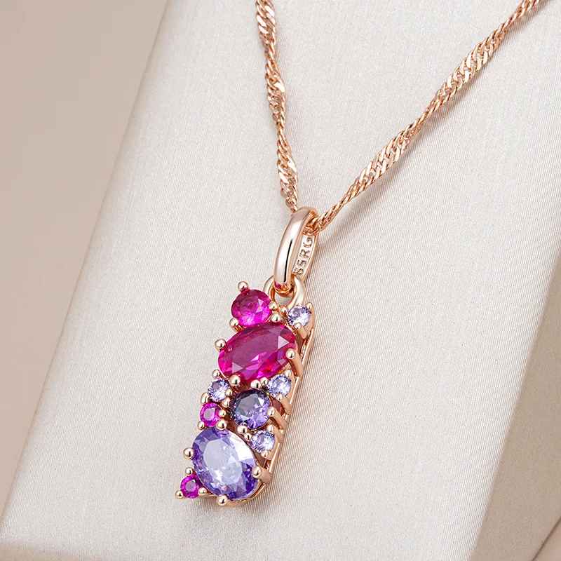 Mystical Purple Zircon Pendant Necklace