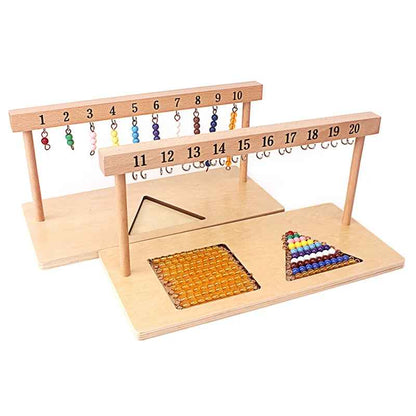 Montessori Numbers 1-20 Hanger & Color Beads Teaching Math Toy