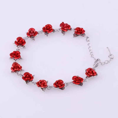 Romantic Adjustable Rose Link Chain Bracelet