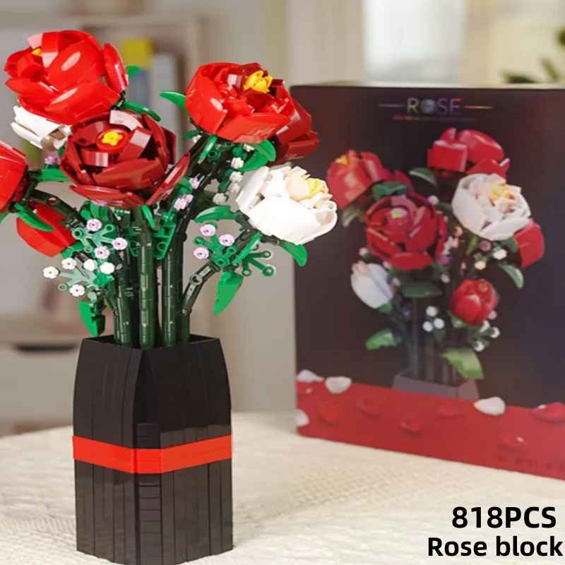 Artificial Rose Bouquet Building Blocks