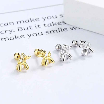 Balloon Dog Geometry Ear Studs